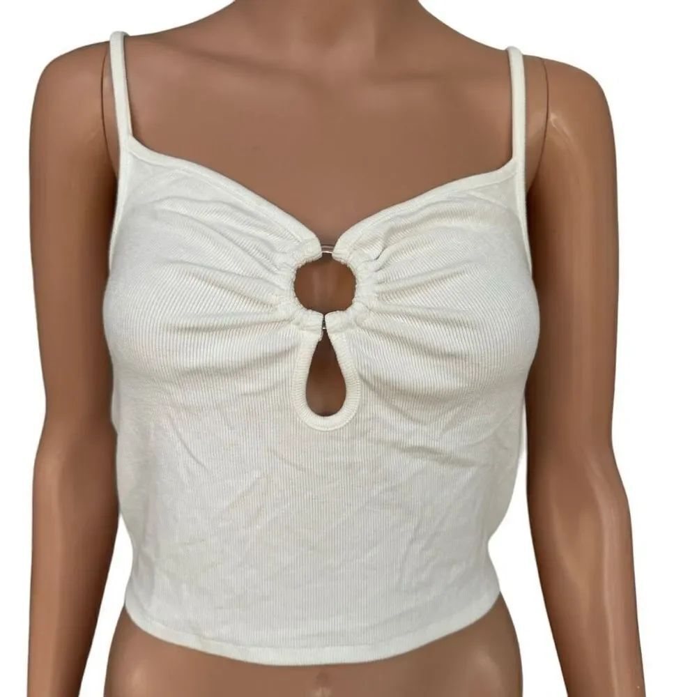 Elodie ribbed cotton cropped tank top size S